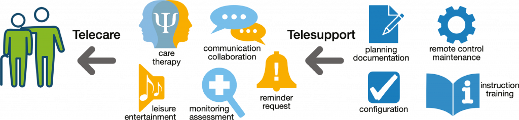 Overview of the addressed telecare and telesupport areas
